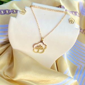 💫New stainless steel Necklace Set of Tree of Life, with gold chain and earrings